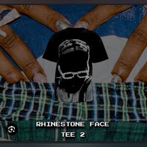 ASAP Rocky Don’t Be Dumb Rhinestone Face Tee 2 Official Merch Size 2XL Sold Out